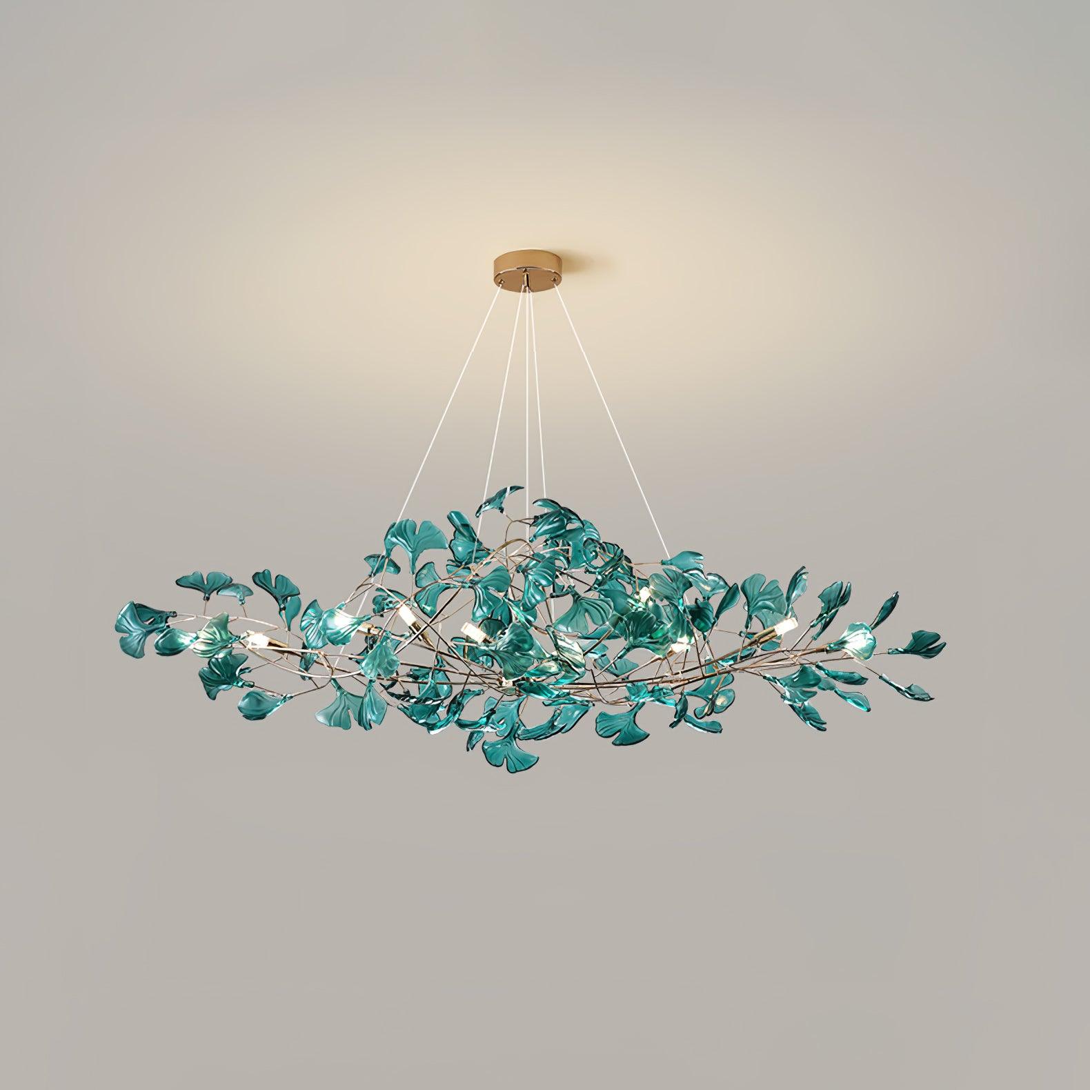Acrylic Ginkgo Leaf Chandelier — Linear Pendant Light