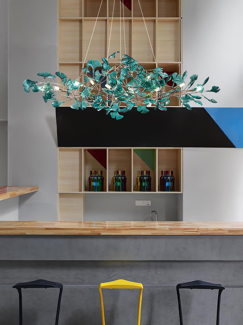 Acrylic Ginkgo Leaf Chandelier — Linear Pendant Light