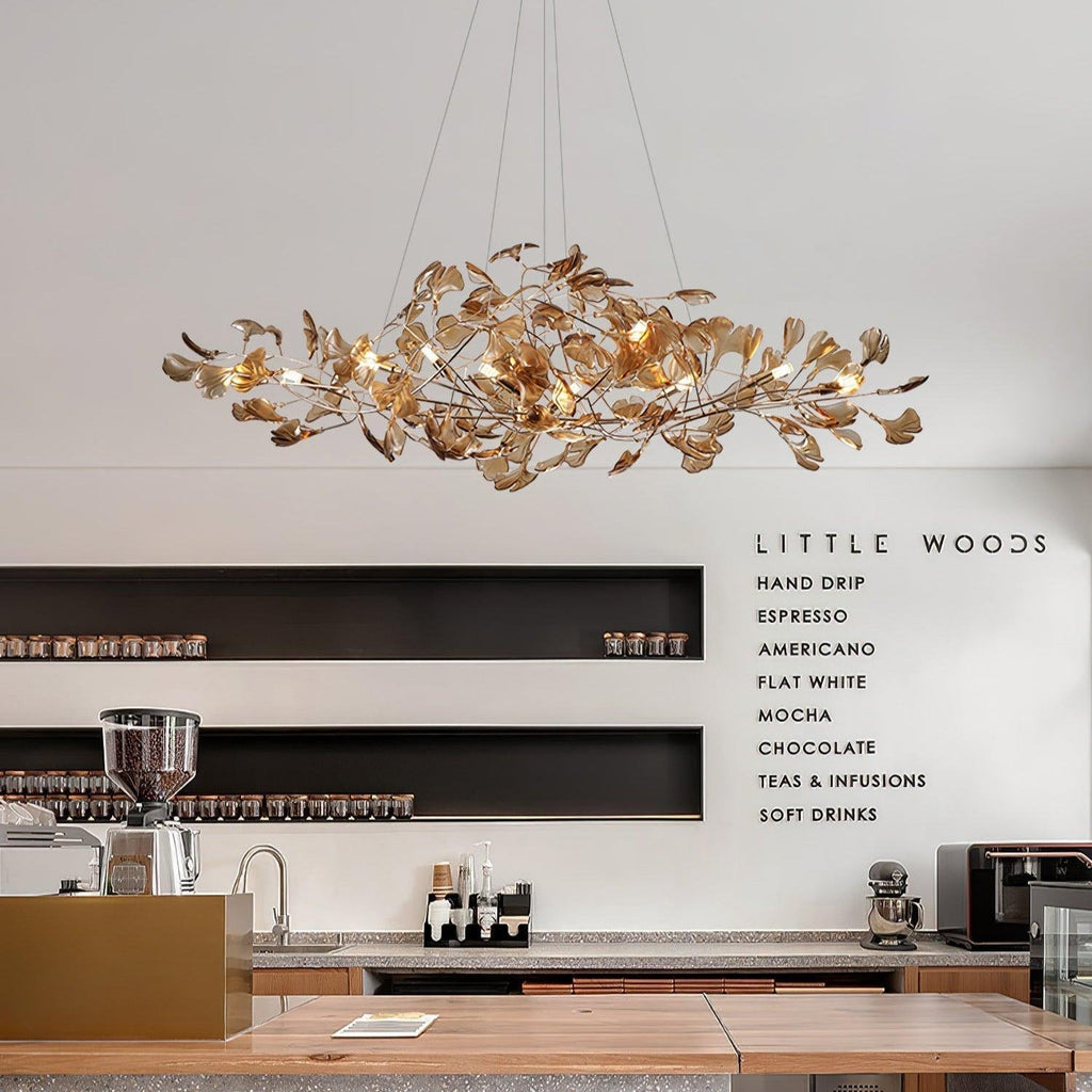 Ava Ginkgo Leaf Ceiling Chandeliers
