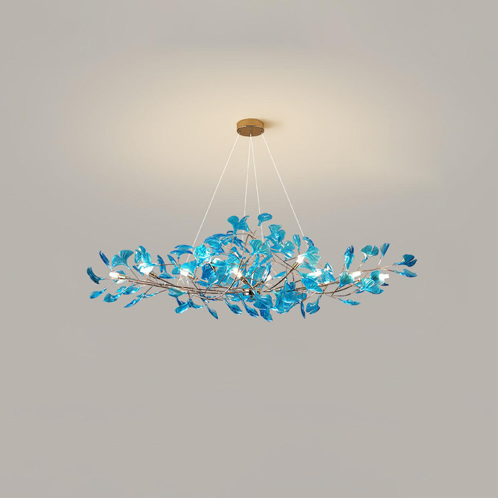 Acrylic Ginkgo Leaf Chandelier — Linear Pendant Light