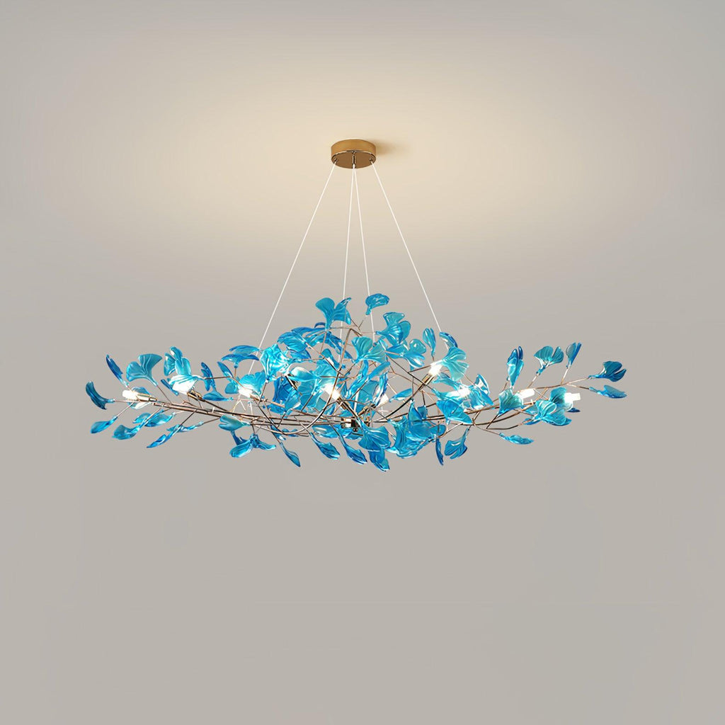 Acrylic Ginkgo Leaf Chandelier — Linear Pendant Light