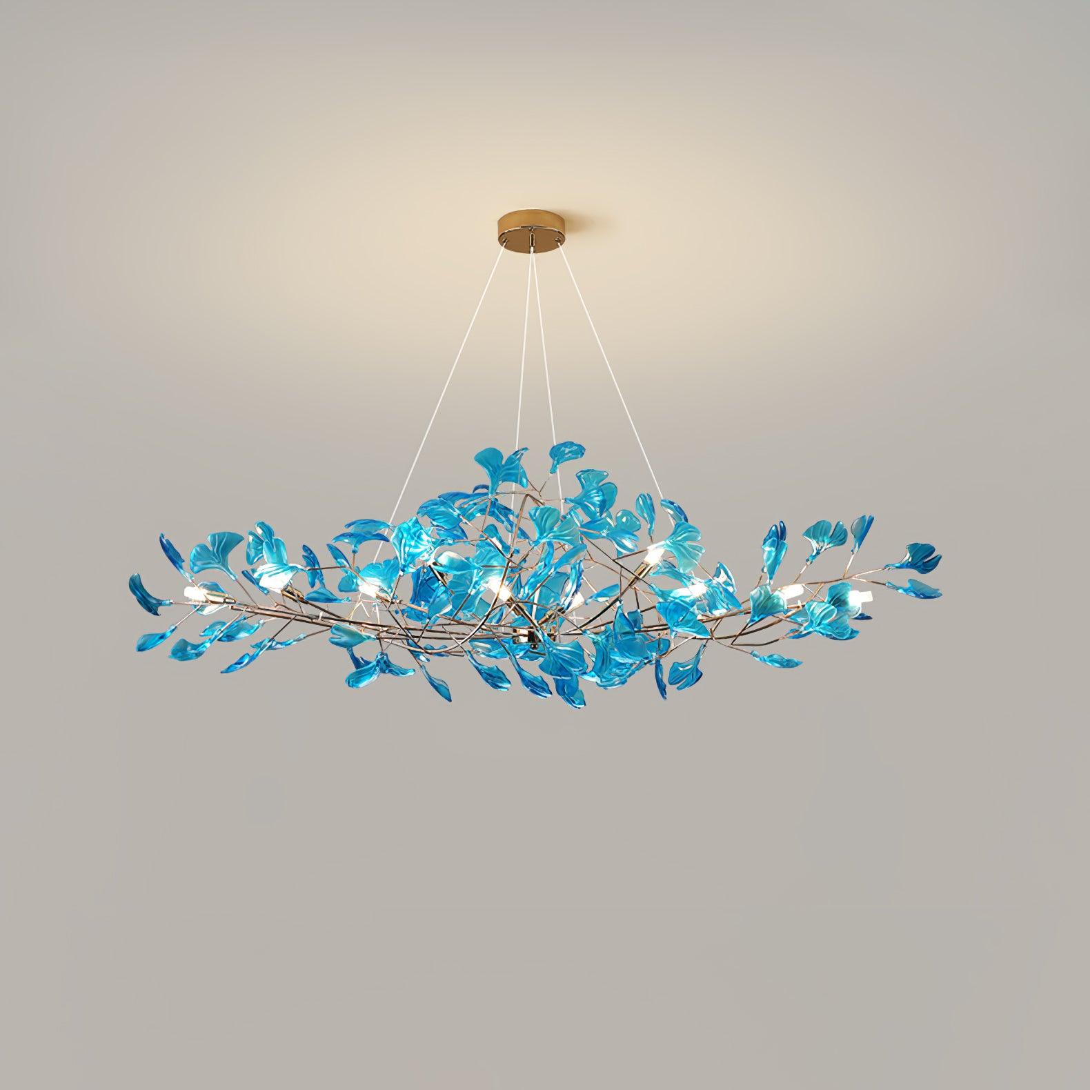 Acrylic Ginkgo Leaf Chandelier — Linear Pendant Light