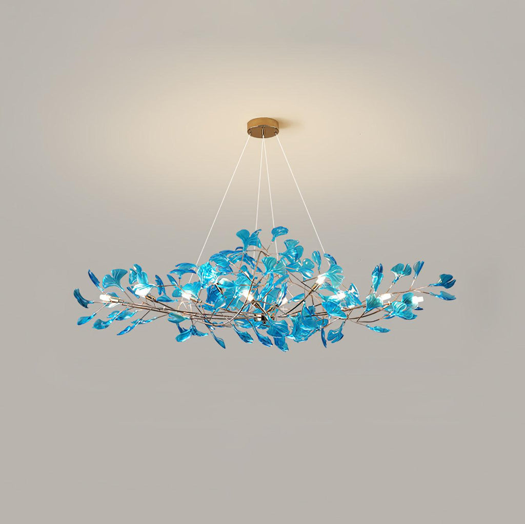 Acrylic Ginkgo Leaf Chandelier — Linear Pendant Light