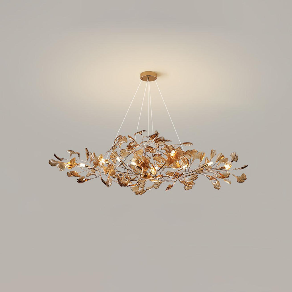 Acrylic Ginkgo Leaf Chandelier — Linear Pendant Light