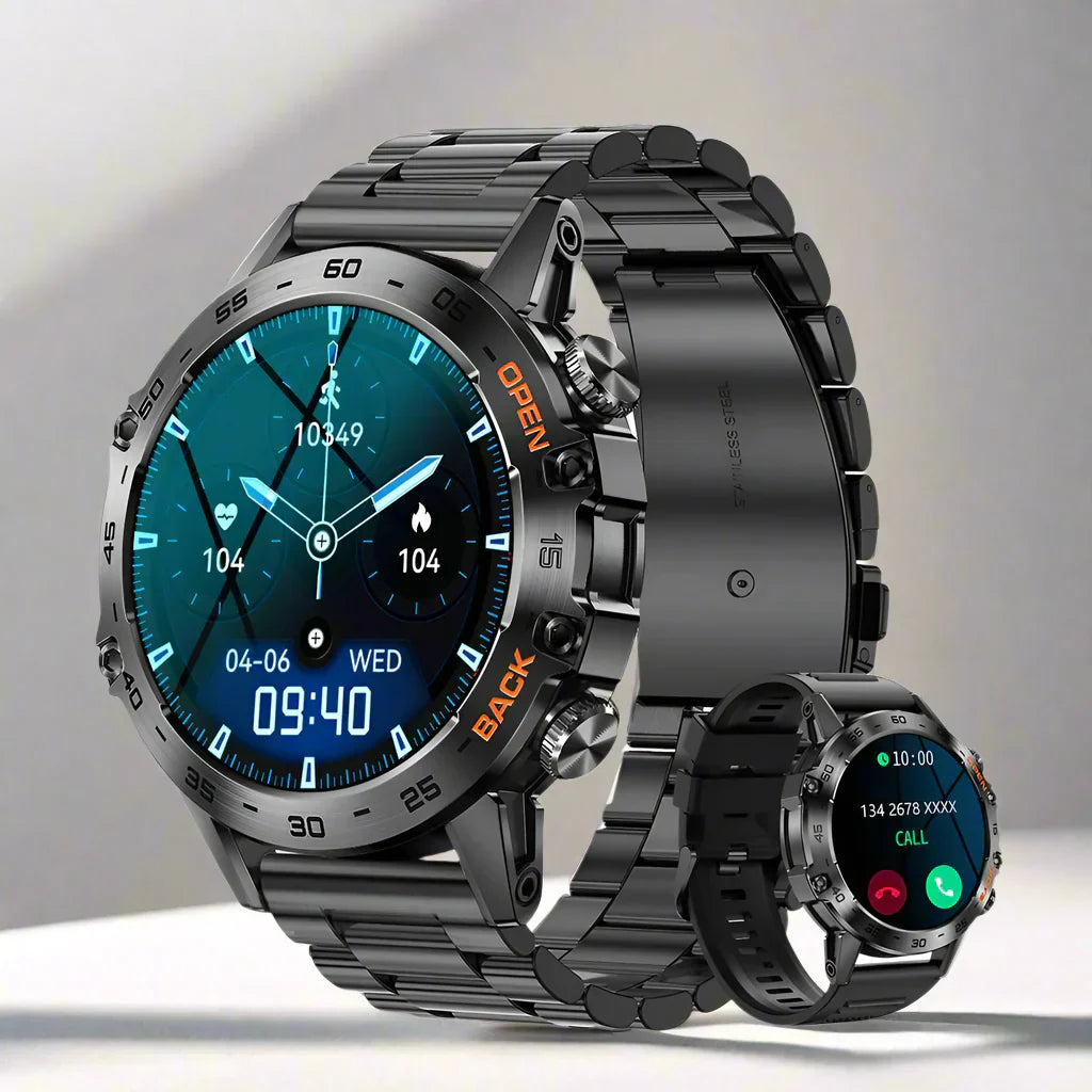 Maxwell Pro Steel okosóra – 1,39" Bluetooth hívás- és fitneszkövető Androidhoz és iOS-hez