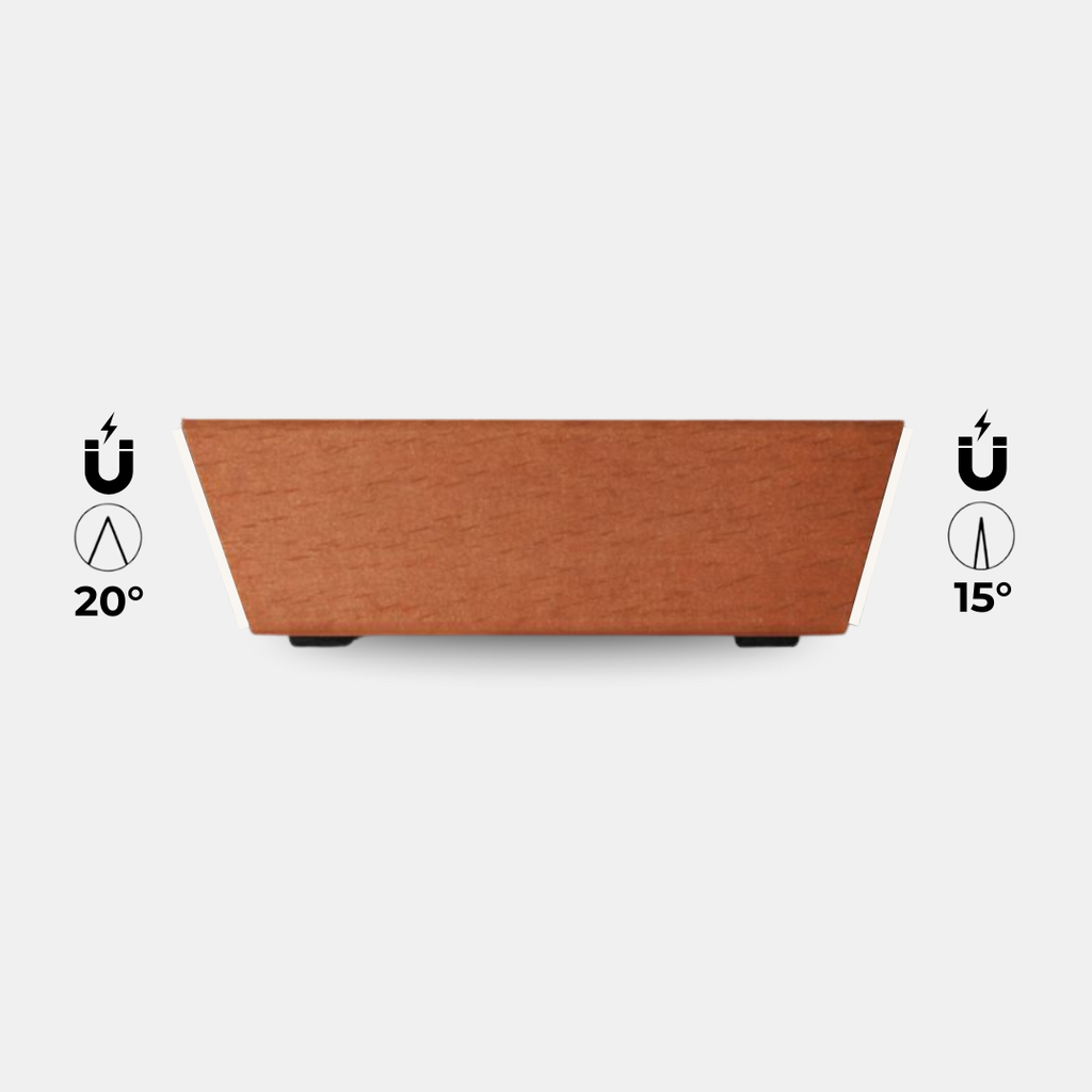 Magnetic base showing the 20 degree and 15 degree sides