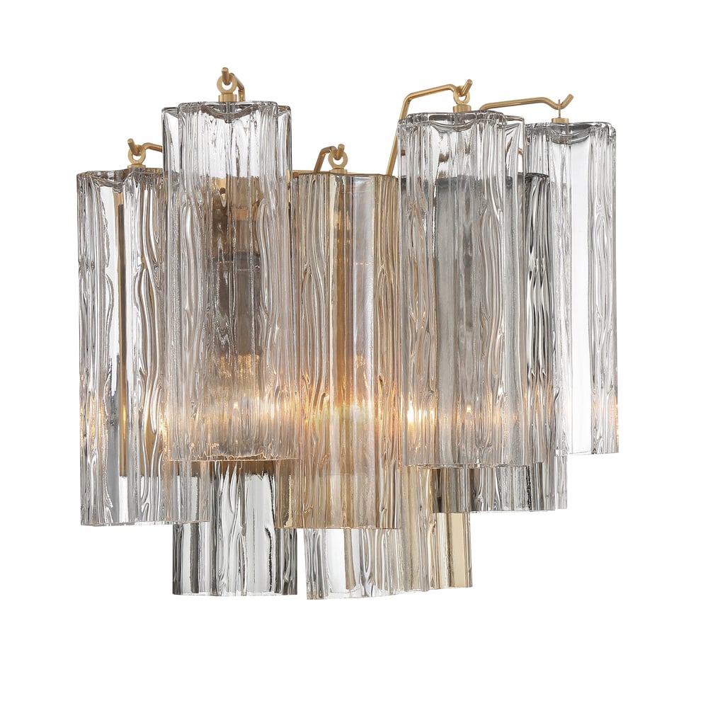 Aurora Wall Light Tronchi Glass Tube Tiered Amber Modern - Neutralighting