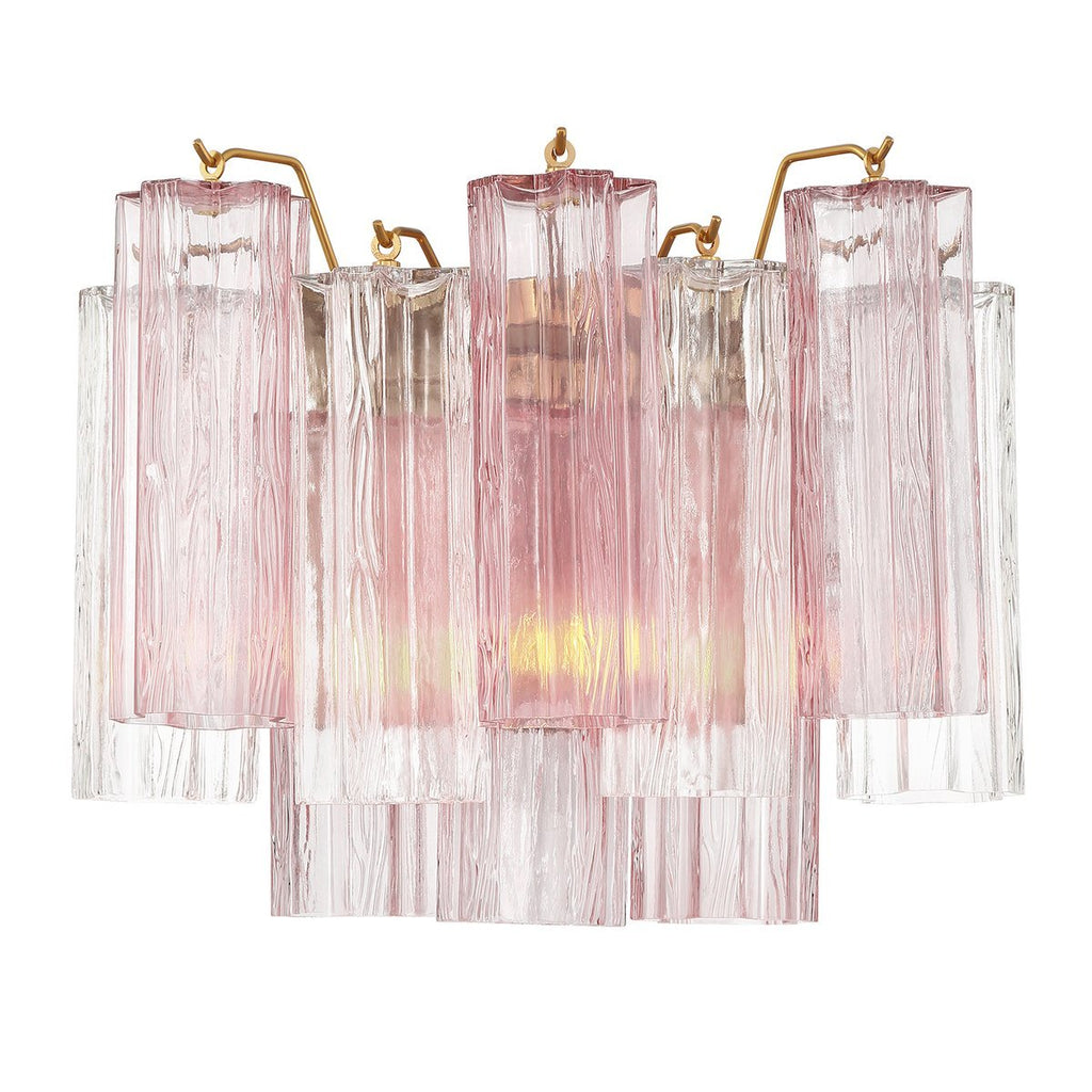 Aurora Wall Light Tronchi Glass Tube Tiered Amber Modern - Neutralighting