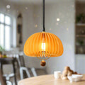Lampe suspendue réglable Harborly en bois et métal, modèle citrouille