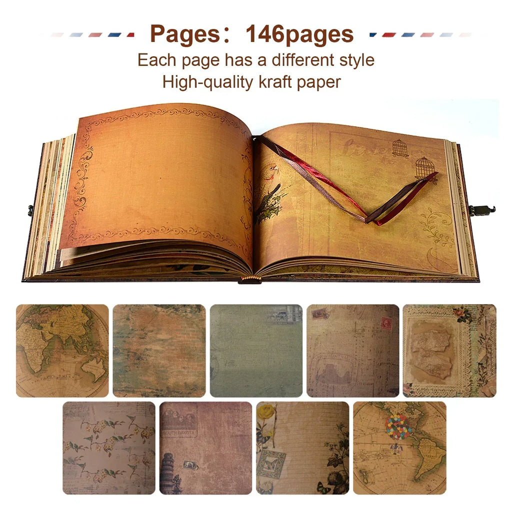 Aurora DIY-scrapbog til par og familier, 146 retro-sider