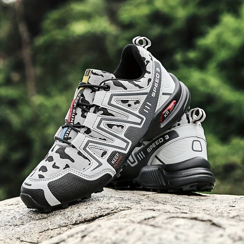 Waterproof Hiking Boots - Non-Slip Rubber Sole - Breathable Upper - Green, Grey & White - EU 39–47