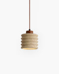 Kirrea | Sculptural Travertine And Walnut Pendant Light