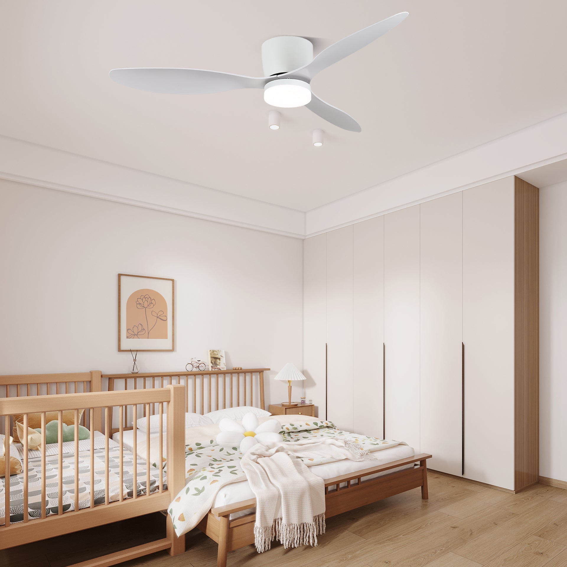 Aerodynamics Ceiling Fan Light 42"/52" — Integrated LED, Quiet Motor, Dual Blade Options