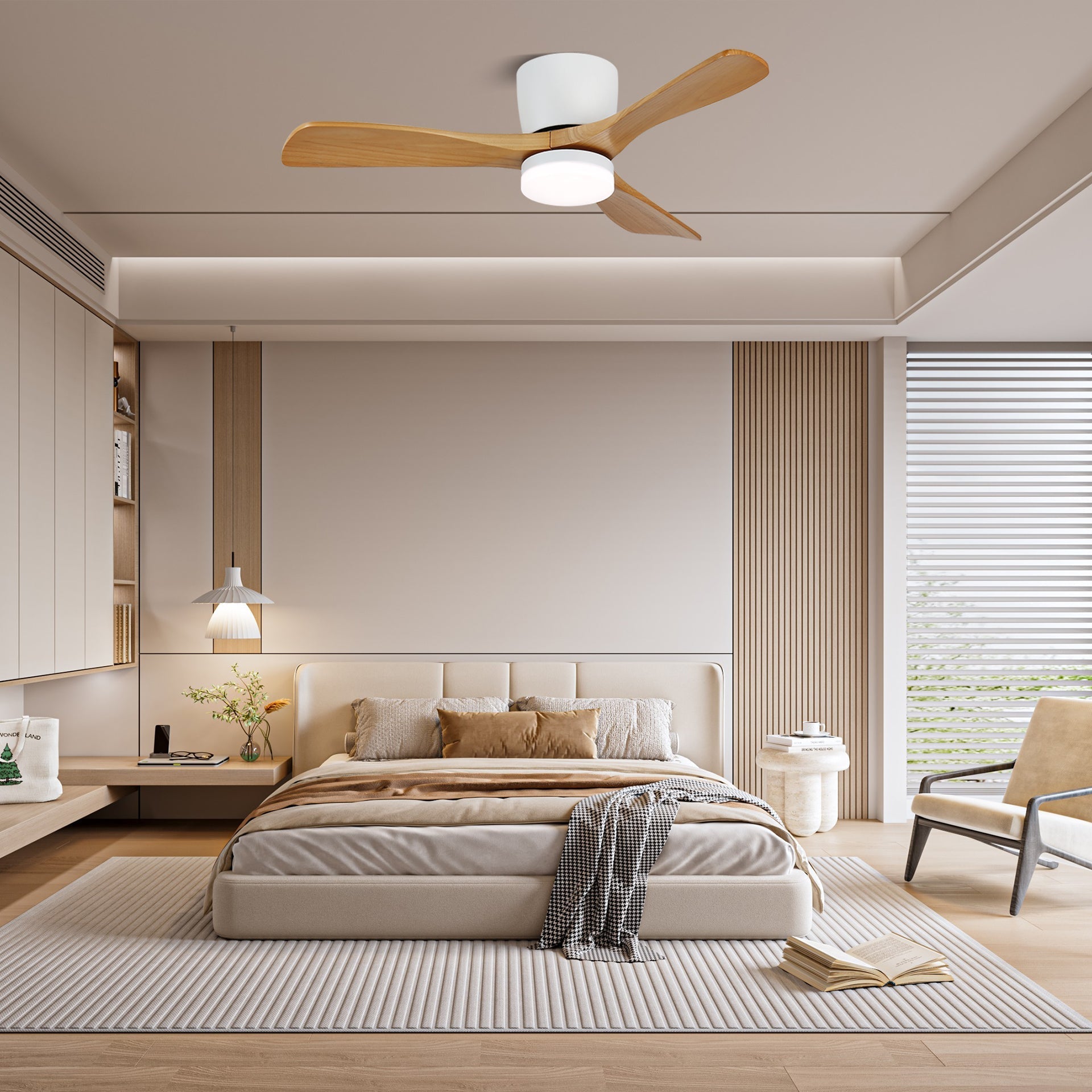 Aerodynamics Ceiling Fan Light 42"/52" — Integrated LED, Quiet Motor, Dual Blade Options