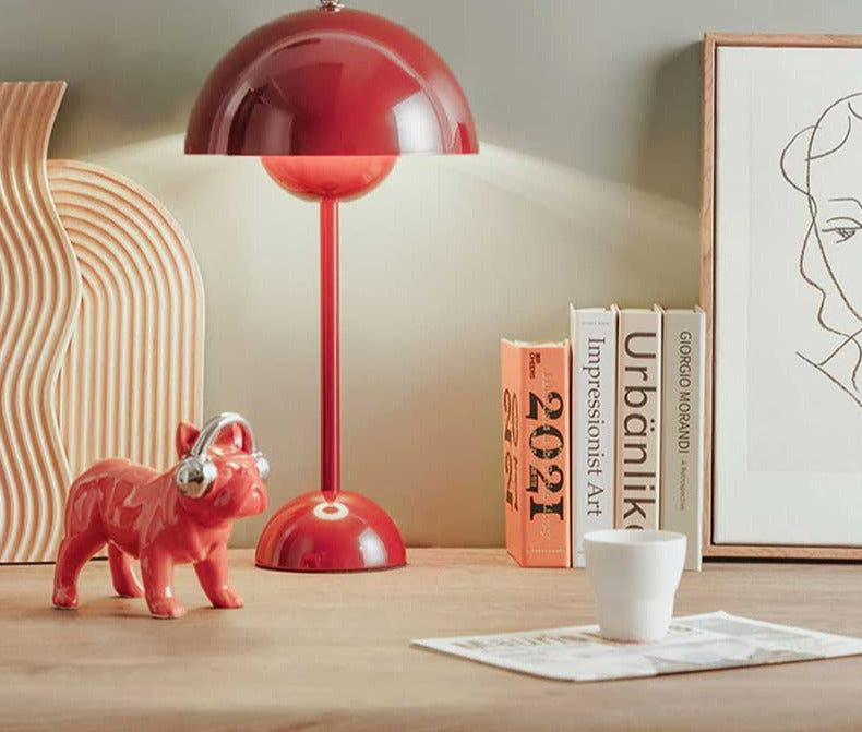 Aurea Mid Century Mushroom Table Lamp With Warm Glow