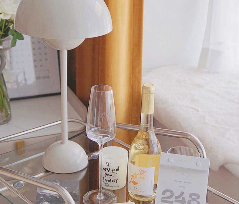 Aurea Mid Century Mushroom Table Lamp With Warm Glow