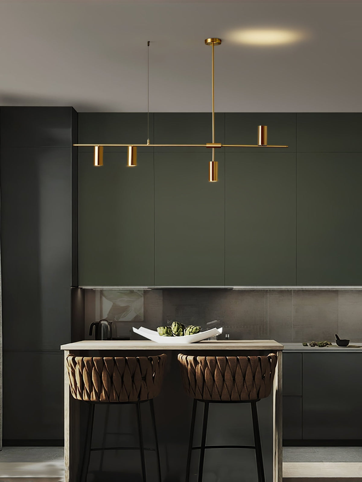 Lustra Cassandra lineare Messing-Pendelleuchte – elegante Deckenleuchte