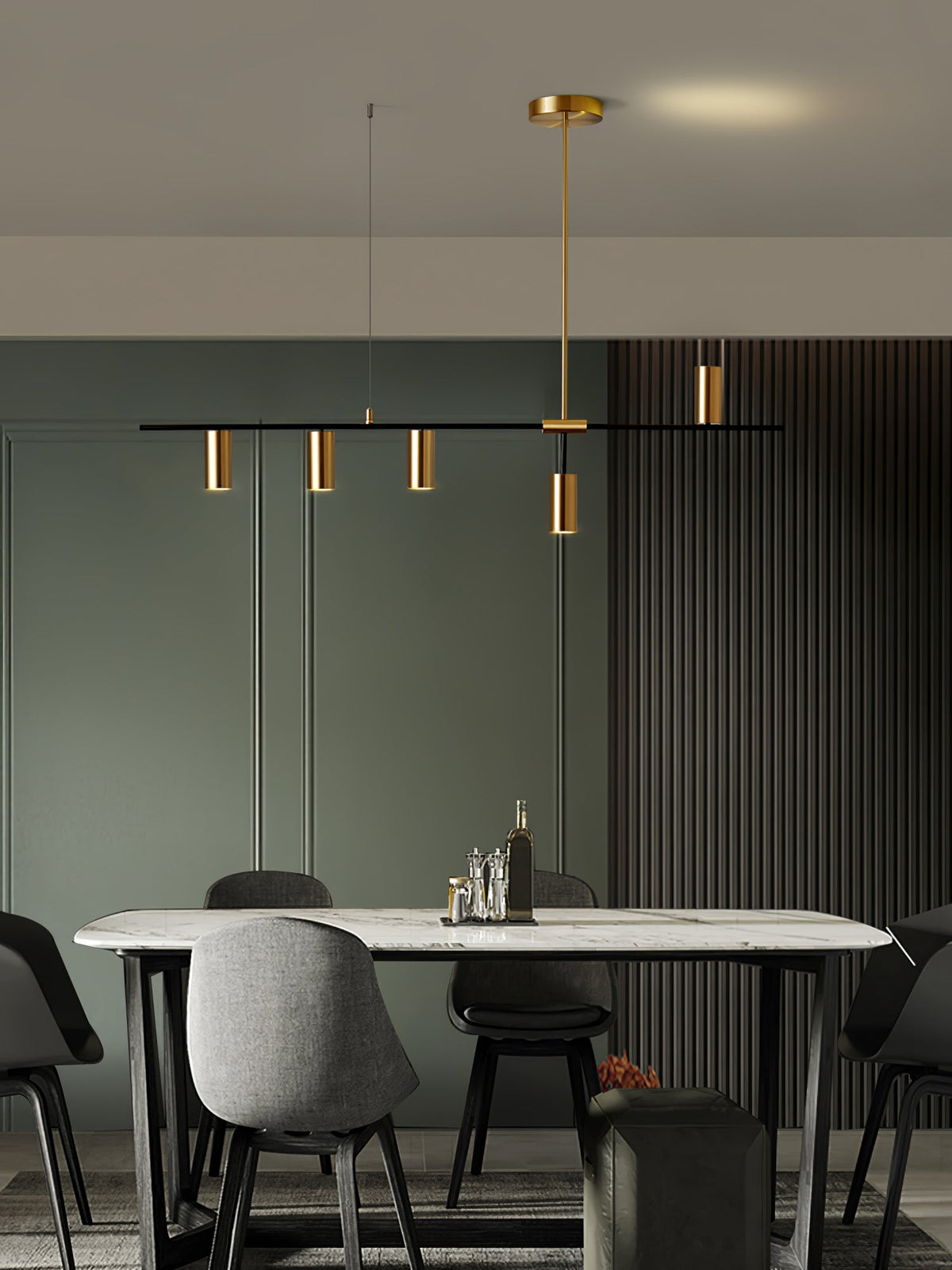 Lustra Cassandra lineare Messing-Pendelleuchte – elegante Deckenleuchte