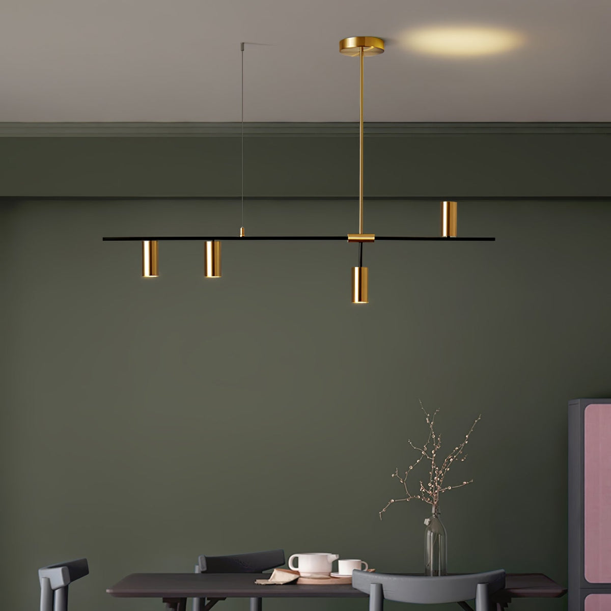Lustra Cassandra lineare Messing-Pendelleuchte – elegante Deckenleuchte