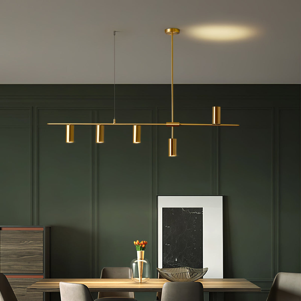 Lustra Cassandra lineare Messing-Pendelleuchte – elegante Deckenleuchte