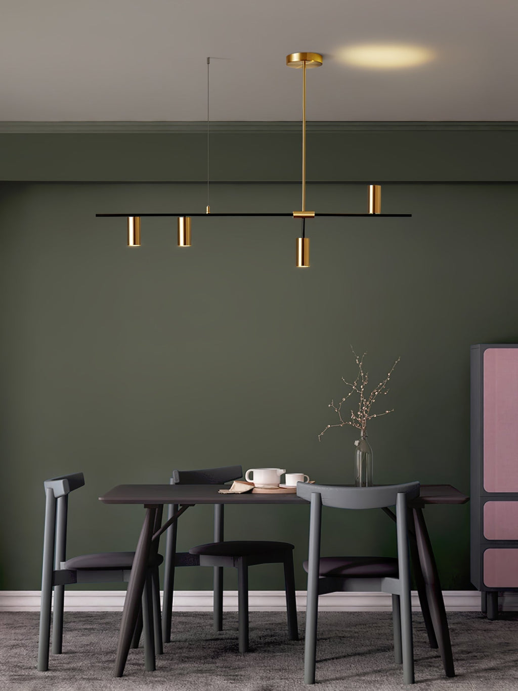 Lustra Cassandra lineare Messing-Pendelleuchte – elegante Deckenleuchte