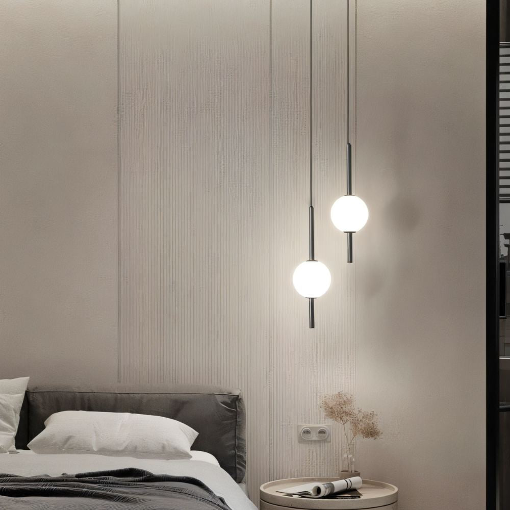 Kuvori glazen en metalen hanglamp Scandinavische elegantie