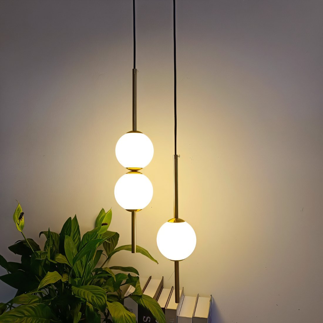 Kuvori glazen en metalen hanglamp Scandinavische elegantie