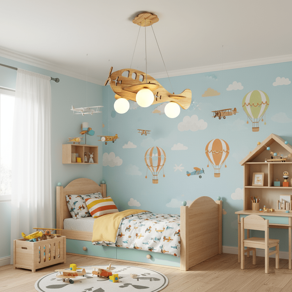 Airplane Pendant Lamp — Durable Construction, Bright Colors