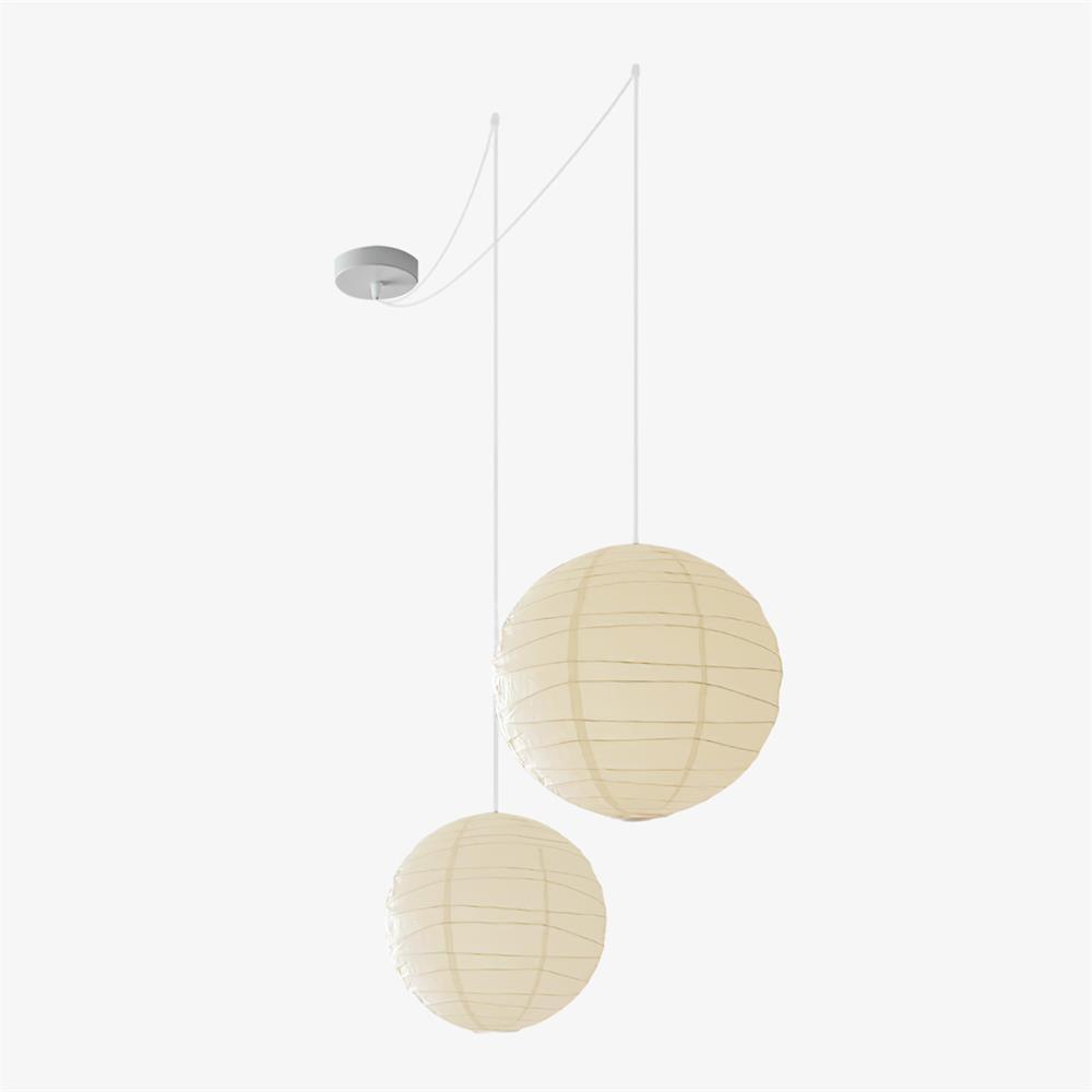 Luna Pendelleuchte mit japanischer Papierkugel — Abgerundete Silhouette
