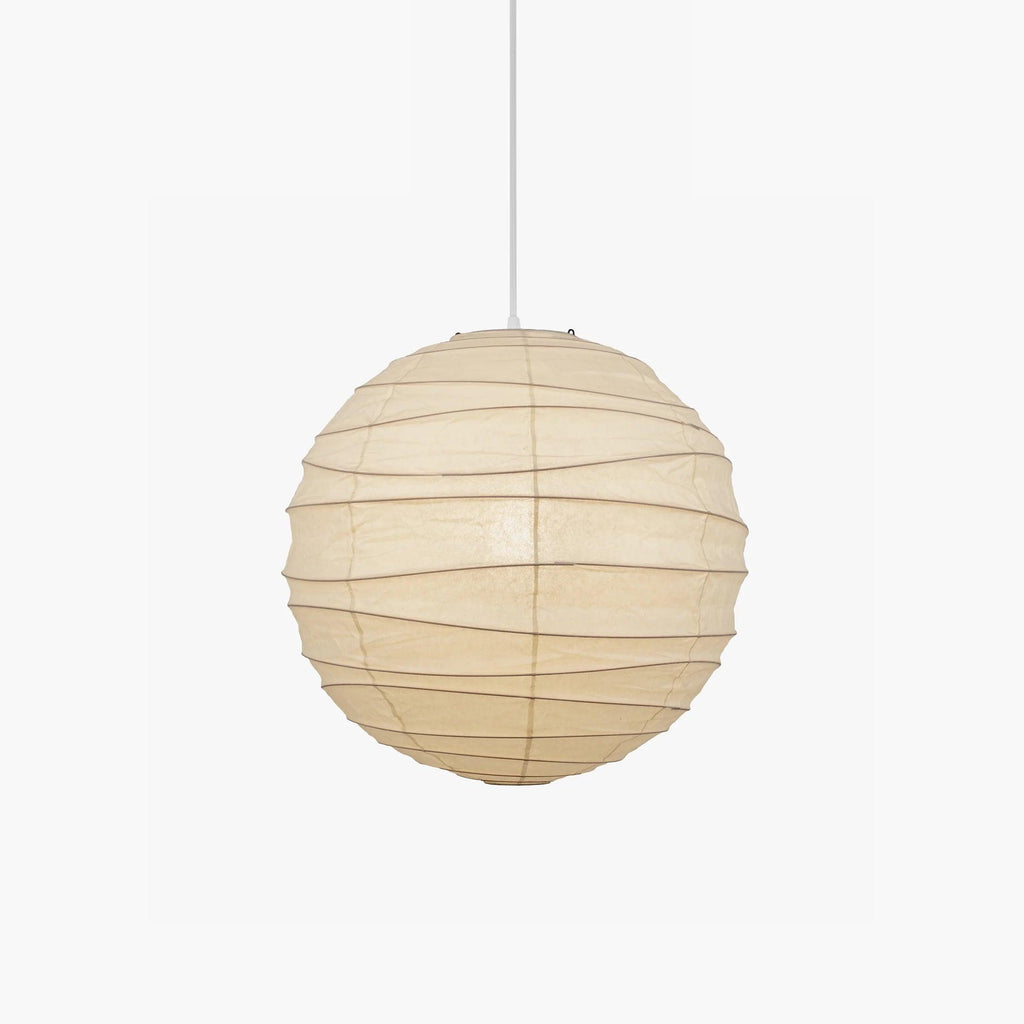 Luna Pendelleuchte mit japanischer Papierkugel — Abgerundete Silhouette