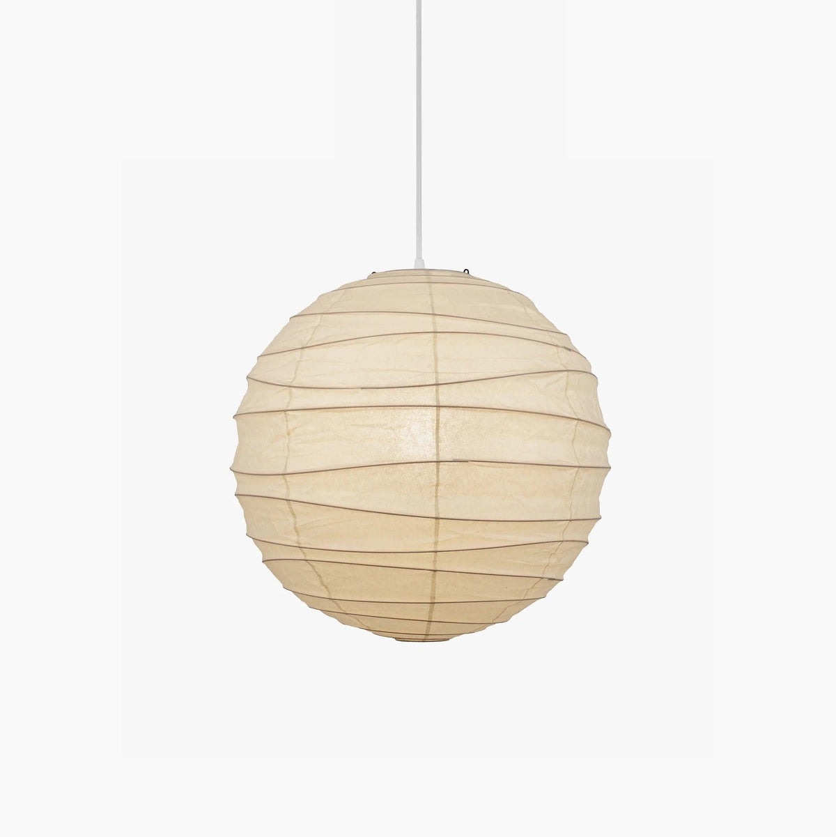 Luna Pendelleuchte mit japanischer Papierkugel — Abgerundete Silhouette