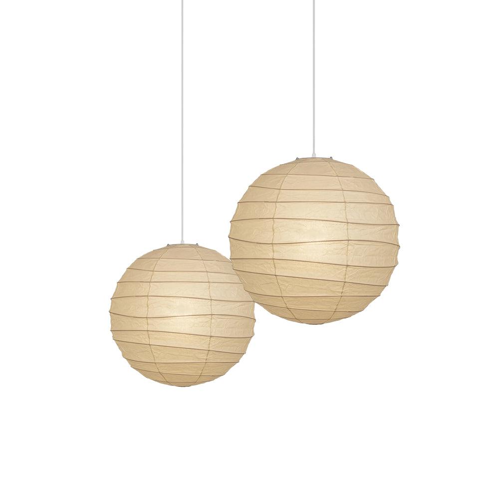 Luna Pendelleuchte mit japanischer Papierkugel — Abgerundete Silhouette