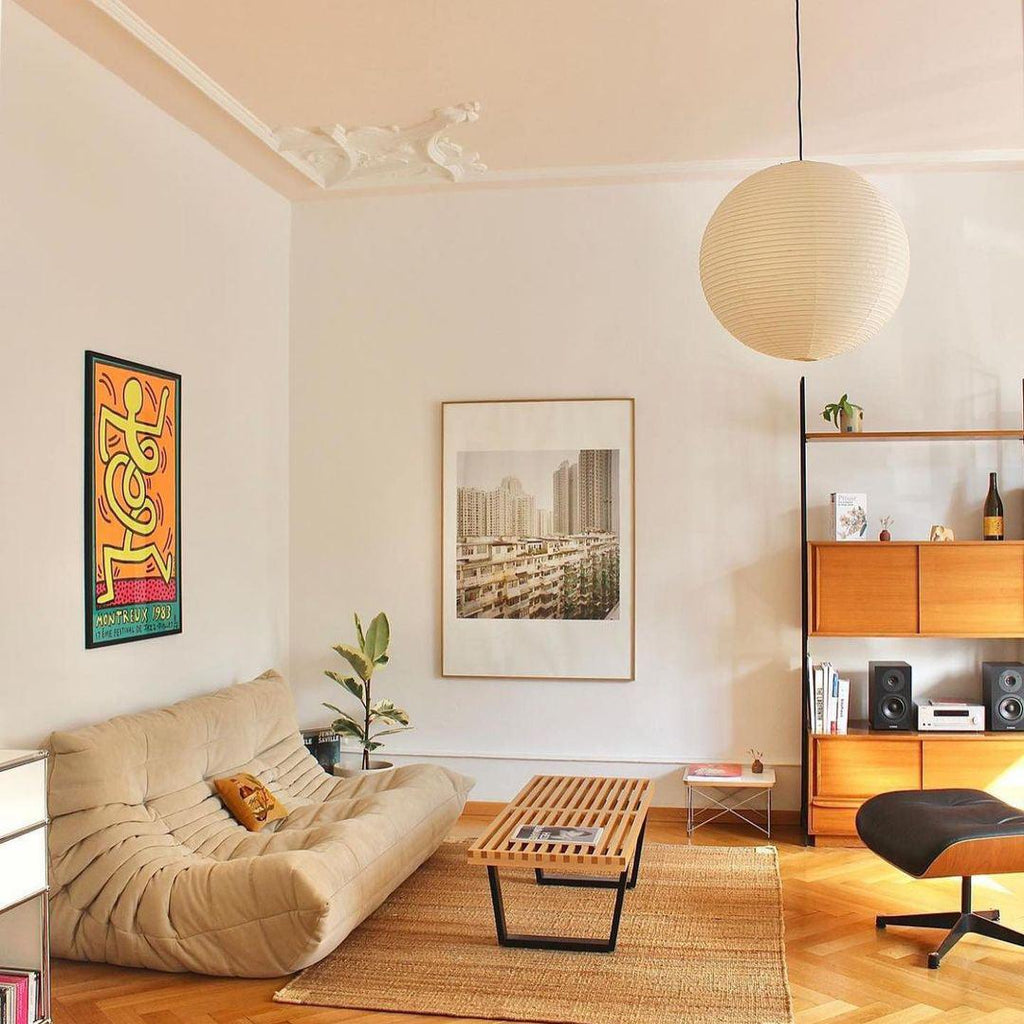 Lampada a sospensione Hinori Airi Paralume in carta giapponese Minimalista