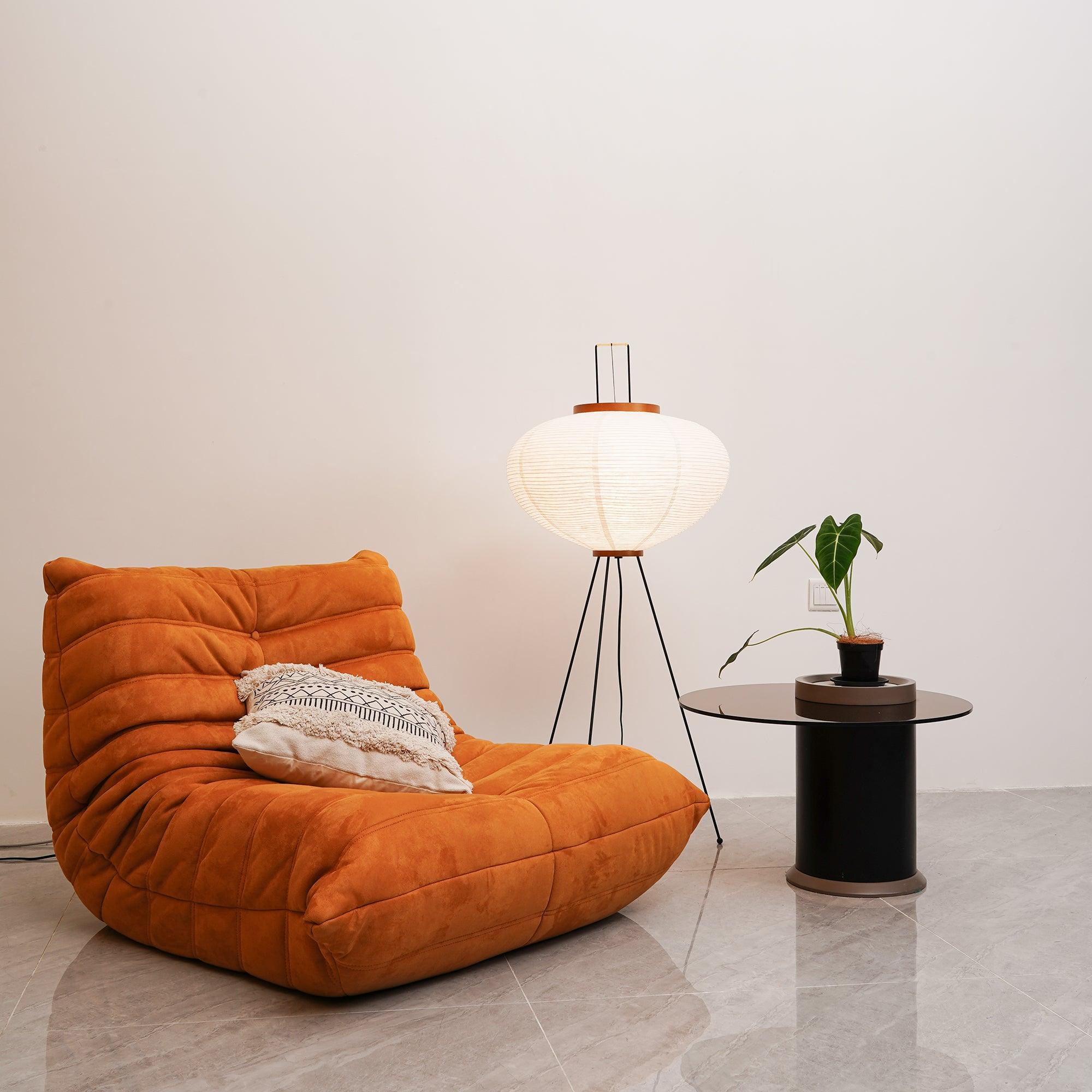 Traditionel gulvlampe i rispapir