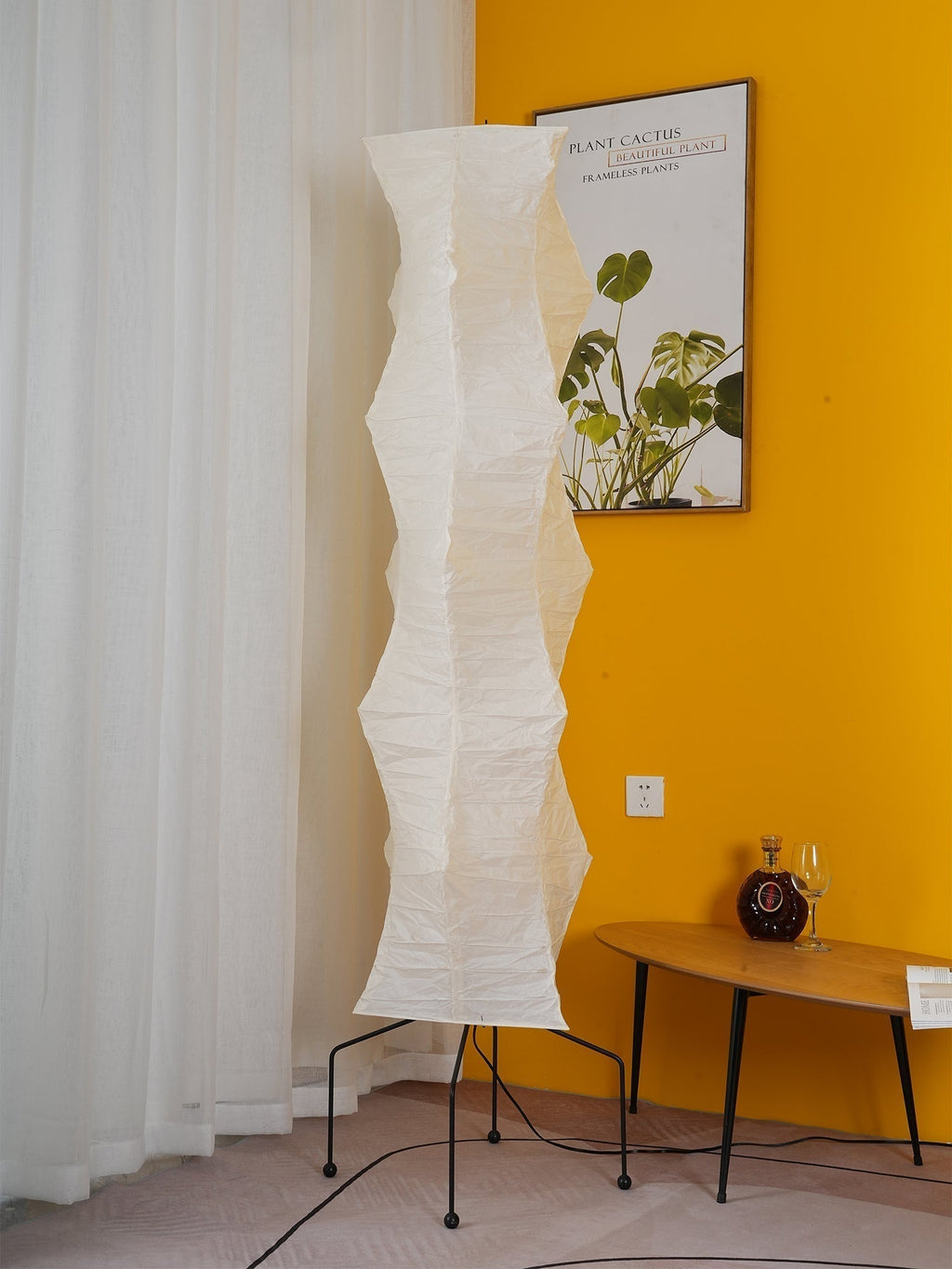 Mid-century ihlette rizspapír állólámpa