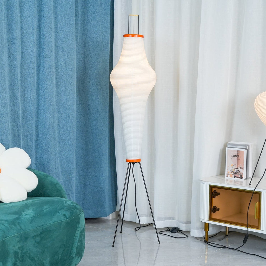 Traditionel gulvlampe i rispapir