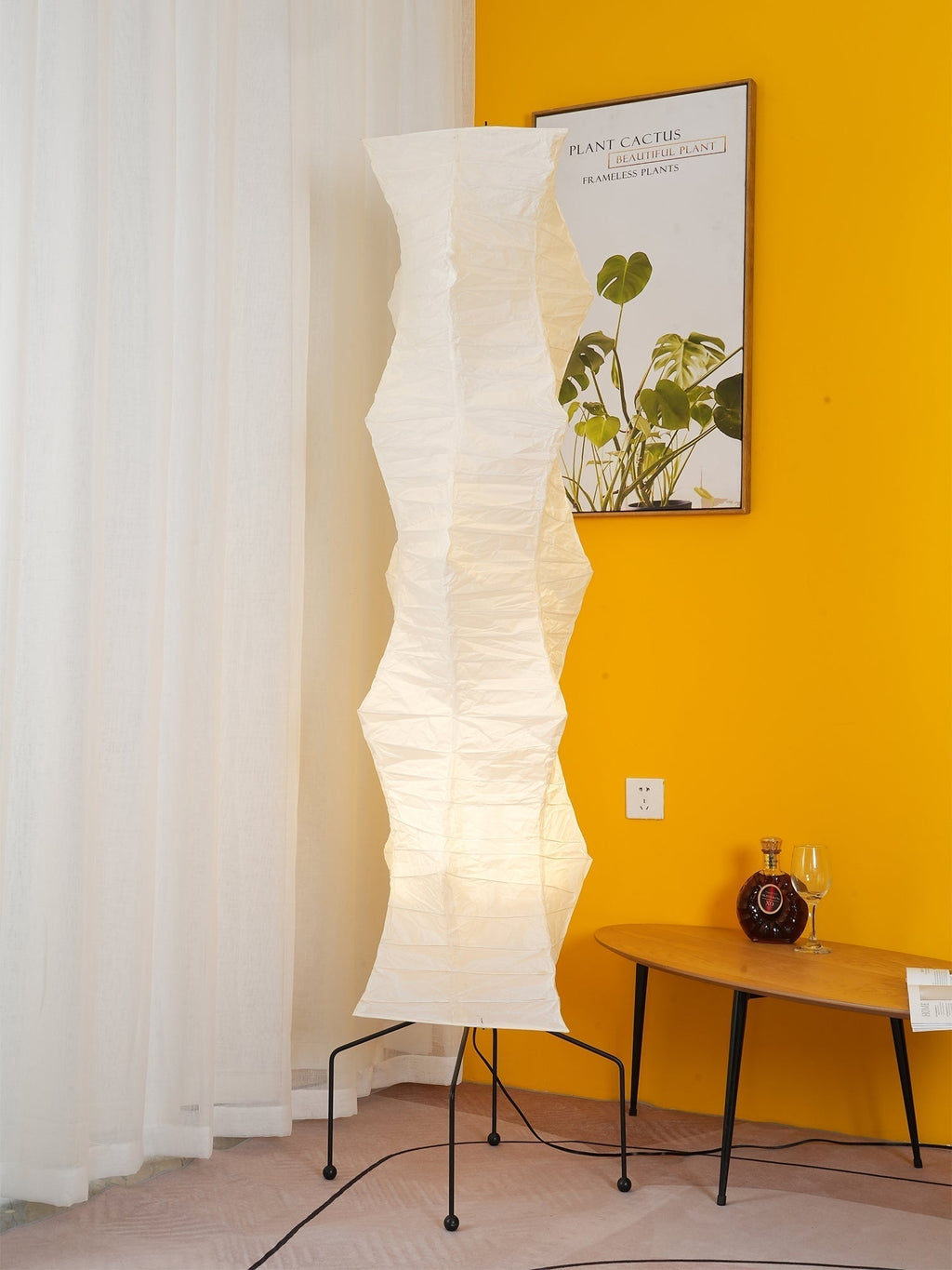 Mid-century ihlette rizspapír állólámpa