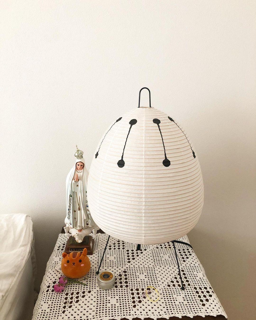Håndlavet japansk bordlampe