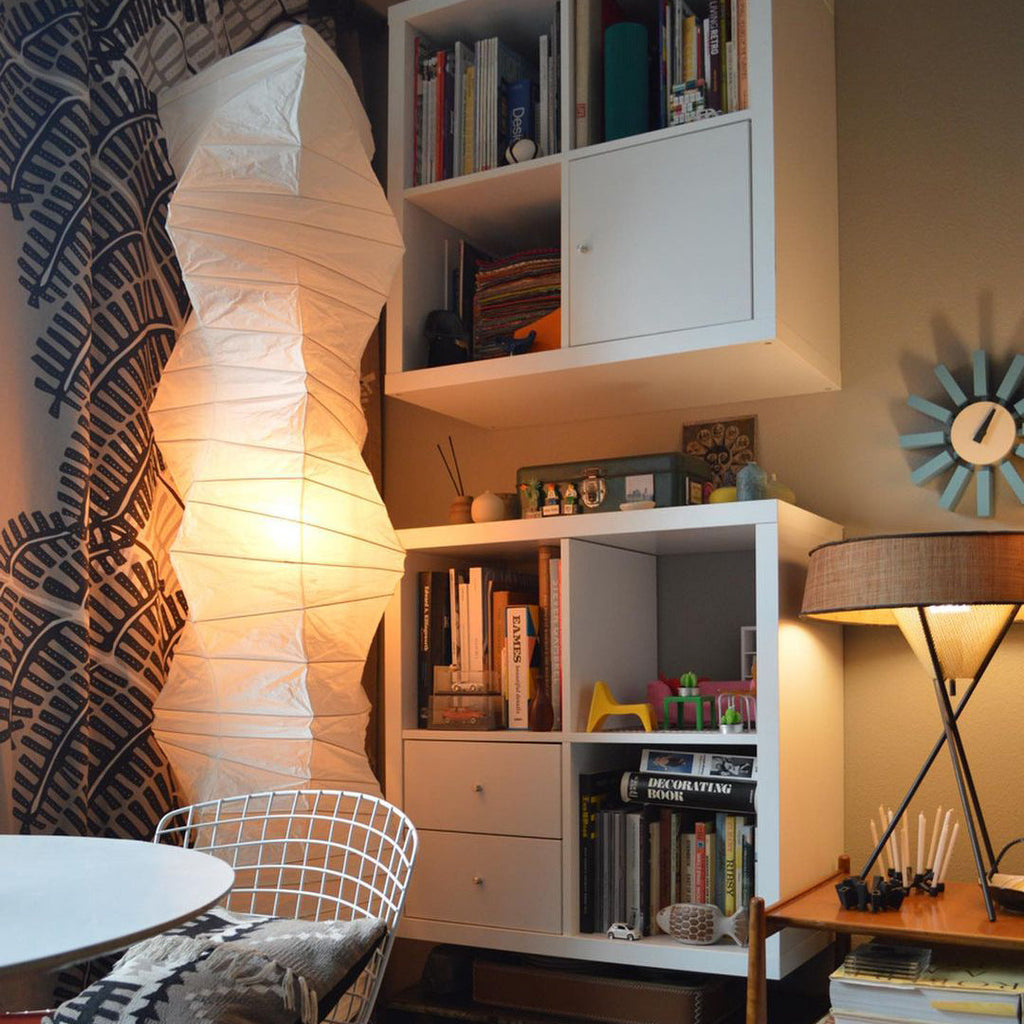 Traditionel gulvlampe i rispapir