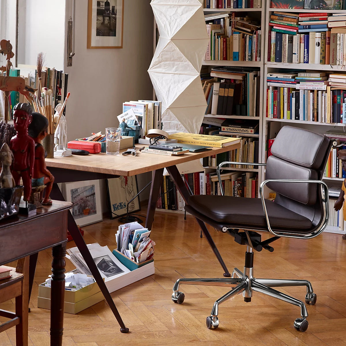 Traditionel gulvlampe i rispapir