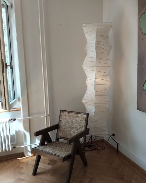 Traditionel gulvlampe i rispapir