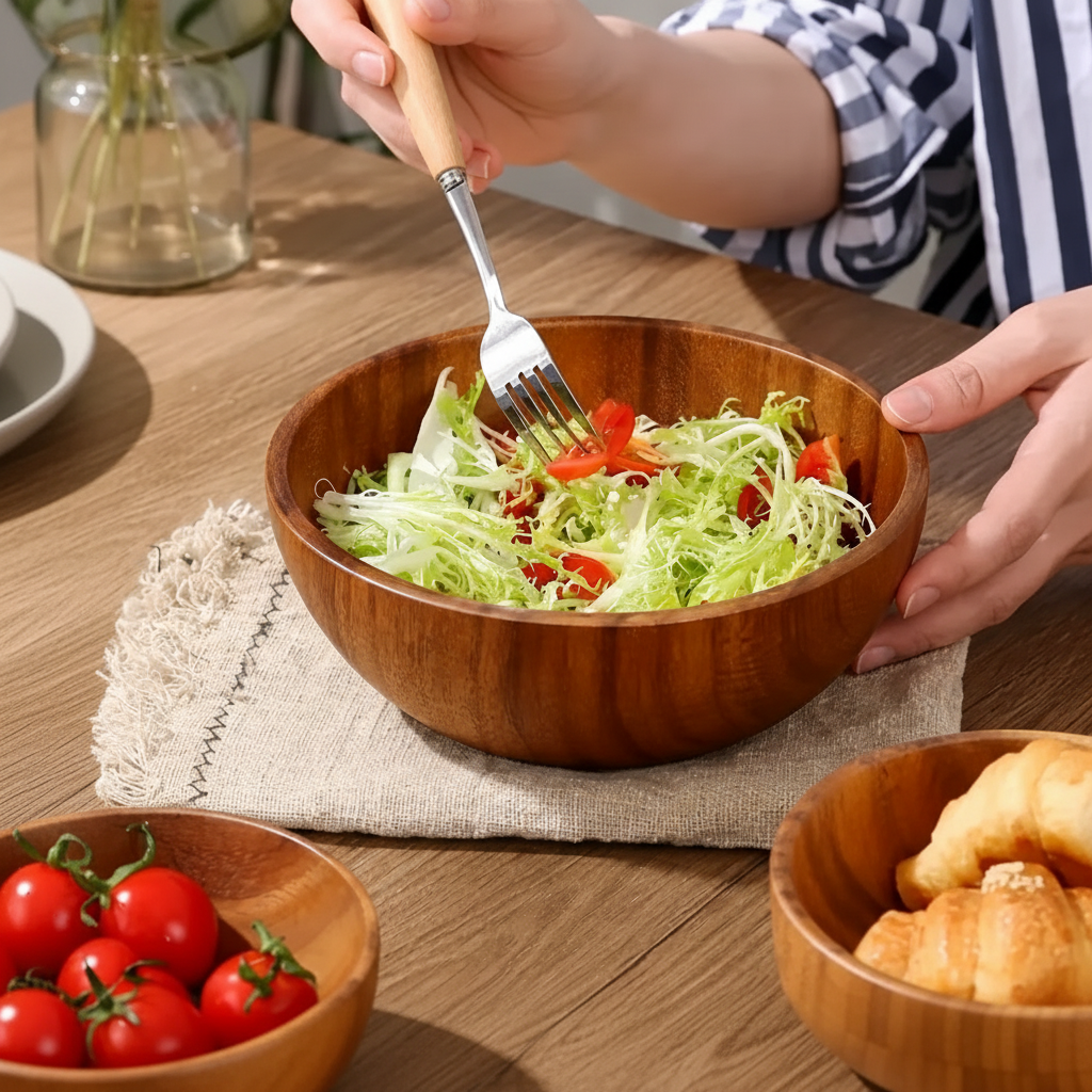Aurora Acacia Wood Bowl For Safe Family Everyday Life
