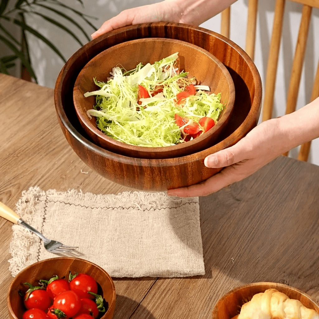 Aurora Acacia Wood Bowl For Safe Family Everyday Life