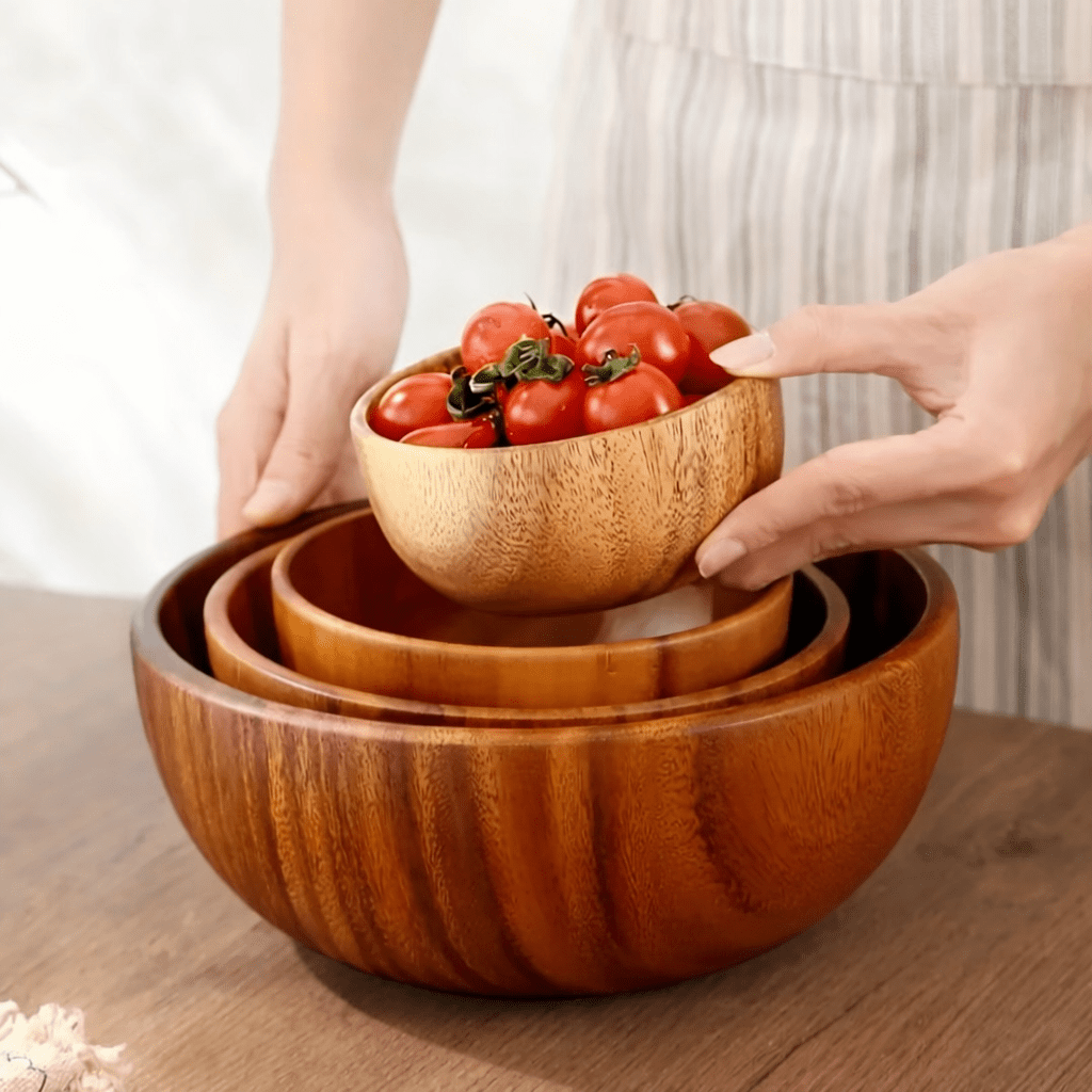 Aurora Acacia Wood Bowl For Safe Family Everyday Life