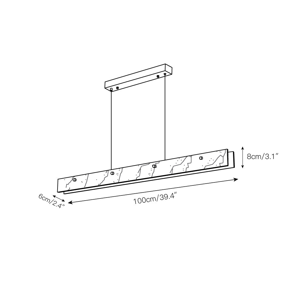 Lampada a sospensione lineare LED Ljomuvye in alabastro - Design moderno sospeso