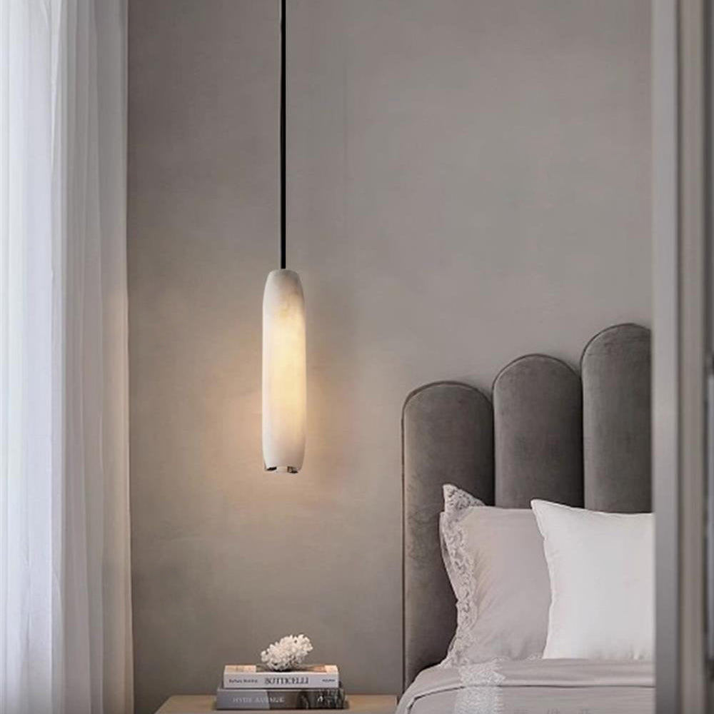 Kvennuvye fuvola alakú alabástrom függőlámpa — Modern, minimalista dizájn