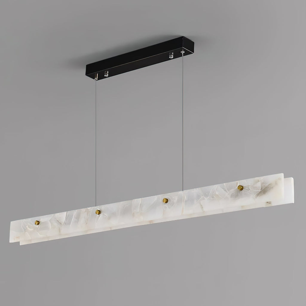 Lampada a sospensione lineare LED Ljomuvye in alabastro - Design moderno sospeso