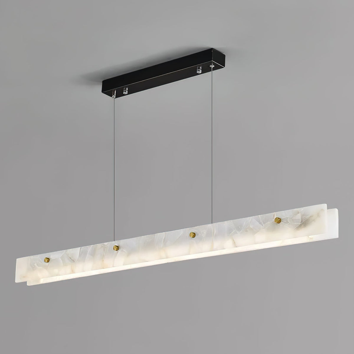 Lampada a sospensione lineare LED Ljomuvye in alabastro - Design moderno sospeso