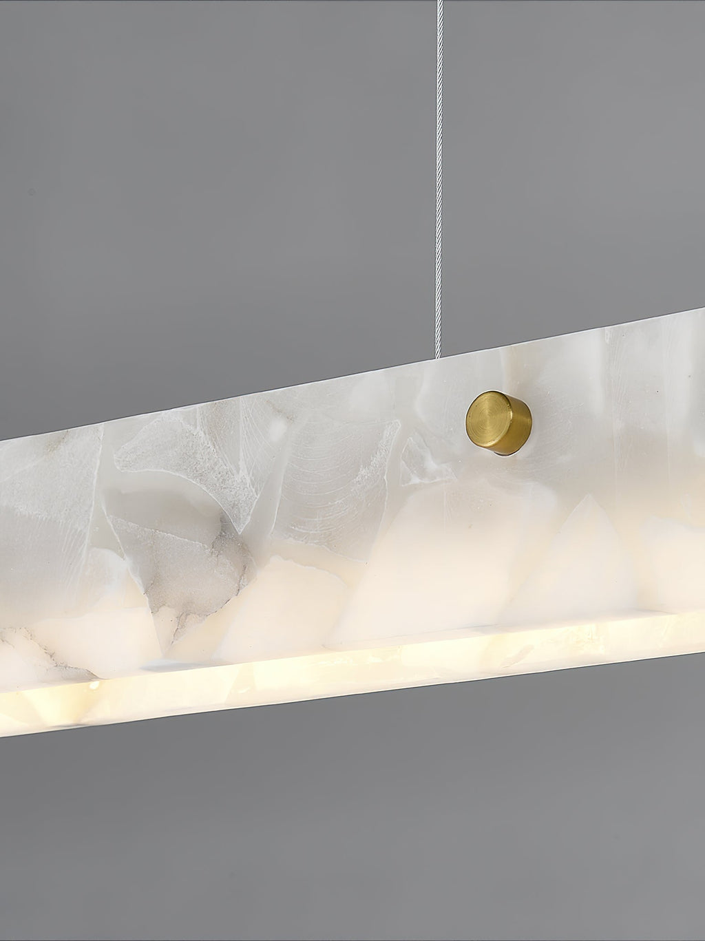 Lampada a sospensione lineare LED Ljomuvye in alabastro - Design moderno sospeso