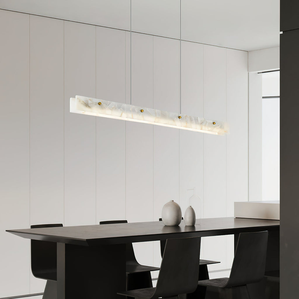 Lampada a sospensione lineare LED Ljomuvye in alabastro - Design moderno sospeso